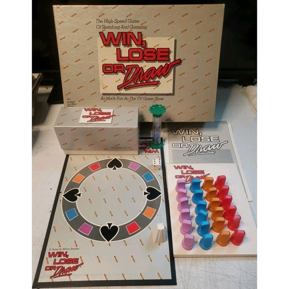VINTAGE Milton Bradley 1987 Win Lose or Draw Board Game Family